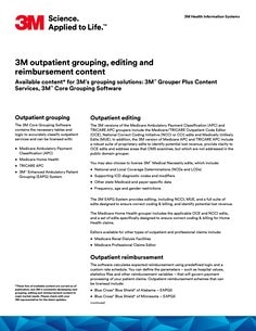Fact sheet: 3M outpatient grouping, editing and reimbursement content