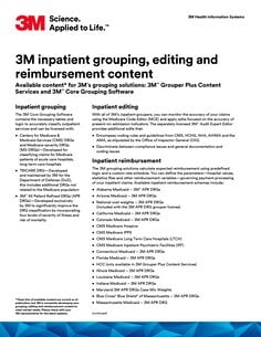 Fact sheet: 3M inpatient grouping, editing and and reimbursement content