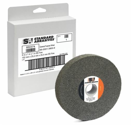 Standard Abrasives™ General Purpose Wheel 850374, 9SFine6"x1"x1"