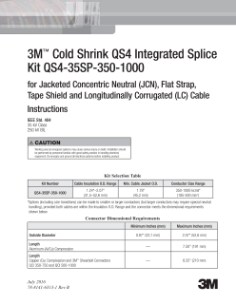 3M(TM) Cold Shrink QS4 Integrated Splice Kit QS4-35SP-350-1000