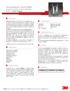 3M Prot Resp Reut - Respirador Rostro Completo Dos Vías Serie 6000