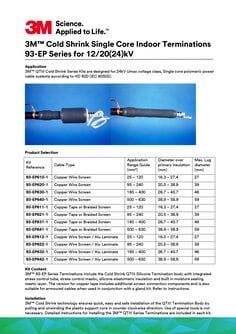 93EP 20kV Single Core Indoor Terminations DS - EN