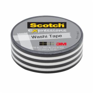 Scotch Expressions Washi Tape C314-P43, .59 in x 393 in (15 mm x 10 m) Black Stripe image Scotch Expressions Washi Tape C314-P43, .59 in x 393 in (15 mm x 10 m) Black Stripeimage
