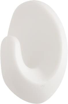 Gancio adesivo 3M™ in plastica a forma ovale, colore bianco, M. Tenuta massima 0,6 kg.