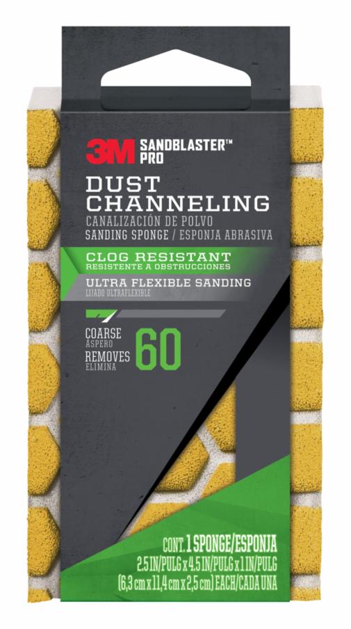 3M Sandblaster 4-1/2 In. L X 2-1/2 In. W X 1 In. 100 Grit Medium Dual Angle Sanding Sponge Mfr# 9560 - Ace Hardware