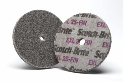 Scotch-Brite™ EXL Unitized Wheels 2S-FIN, 13716, 3"x1/4"x1/4"