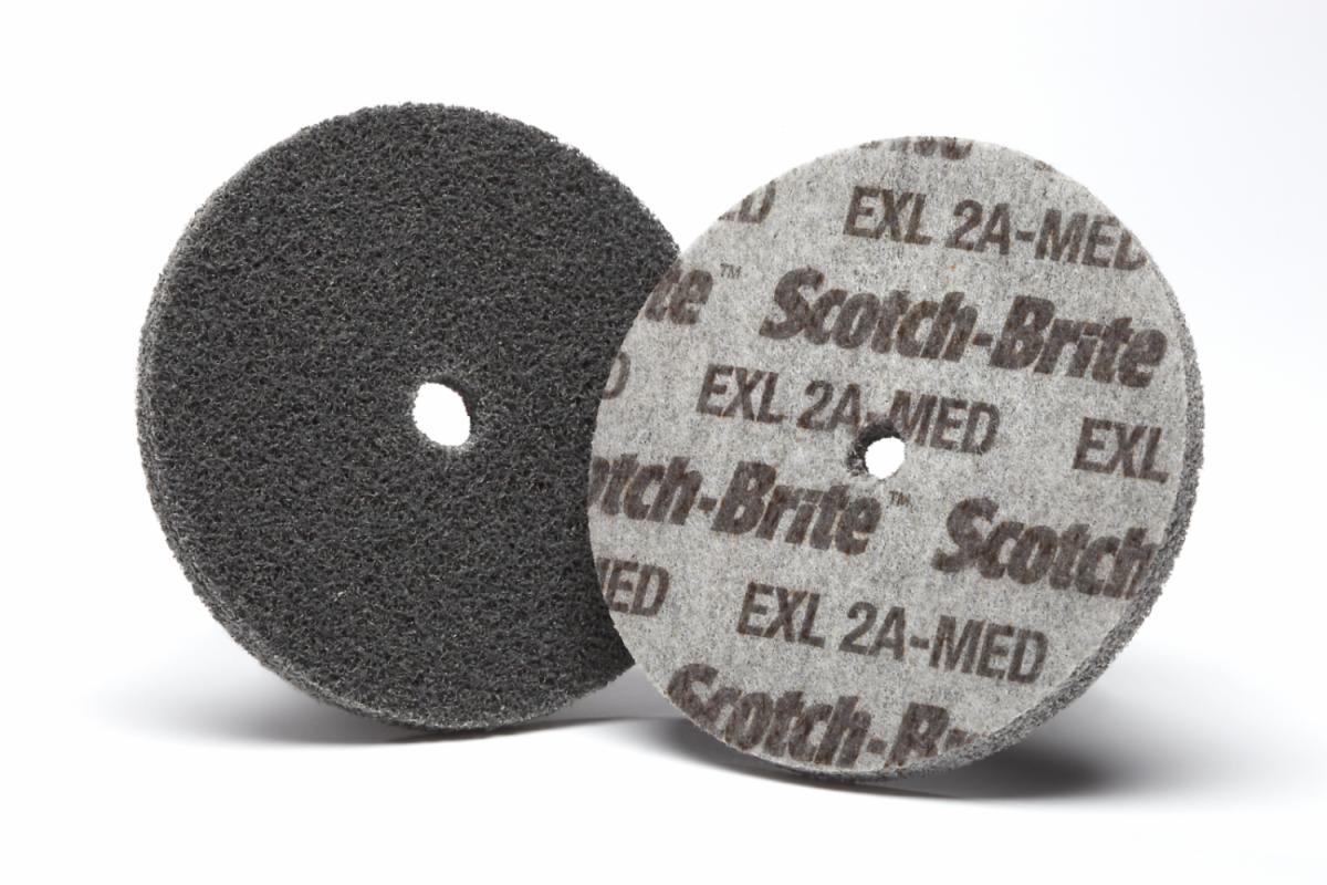 ScotchBrite™ EXL Unitized Wheel XLUW, 2A Medium, 4 in x 1/4 in x 3/8