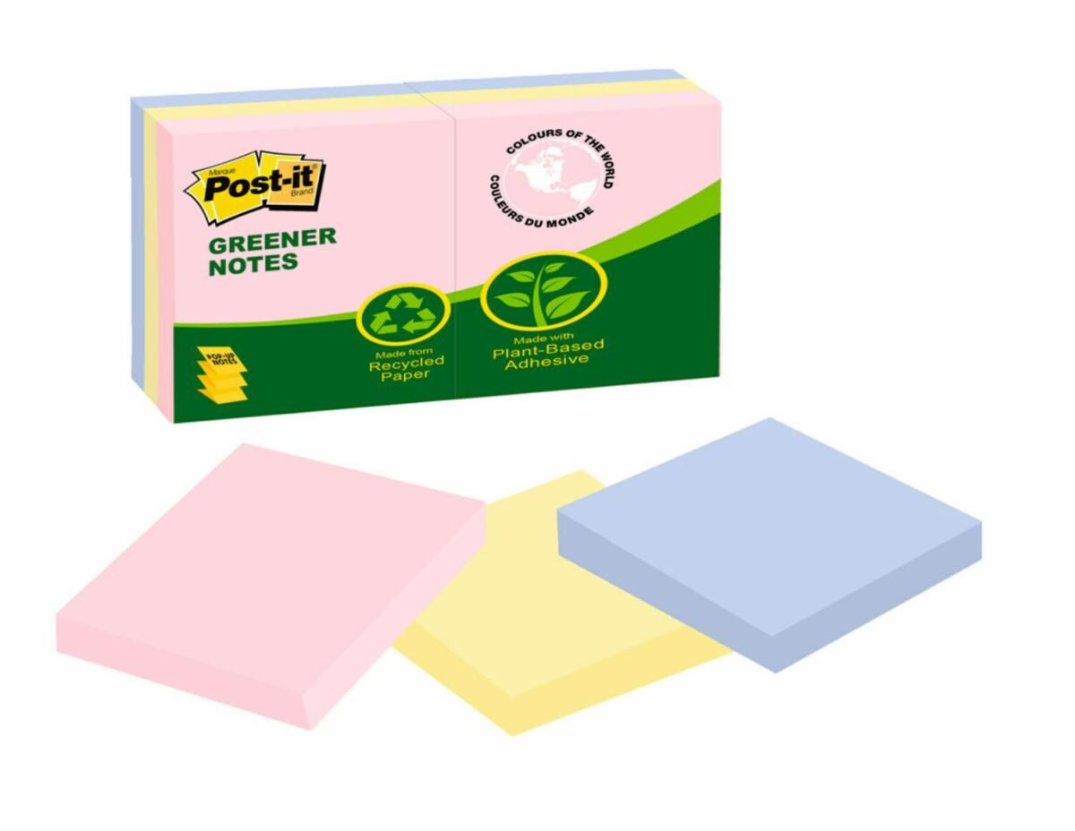 Notas Greener Post It® Pop Up Colección Helsinki 76 Mm X 76 Mm 6