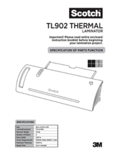 TL-902 Scotch(TM) Thermal Laminator Instructions