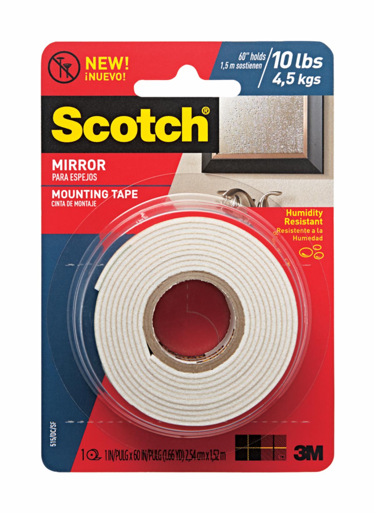 Scotch® Mirror Mounting Tape 2.5cm x 1.5m, 515P 3M