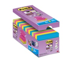 Z-Notes Post-it® Super Sticky Pack Económico Cores Sortidas 16 Blocos 76 mm x 76 mm Inclui 2