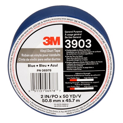 06982 Yellow 3M 06982 2" X 50 Yd 6.5 Mil Vinyl Duct Tape 3903 NEW 1 roll 